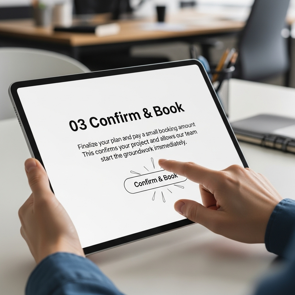 Confirm & Book – construction and interior workflow